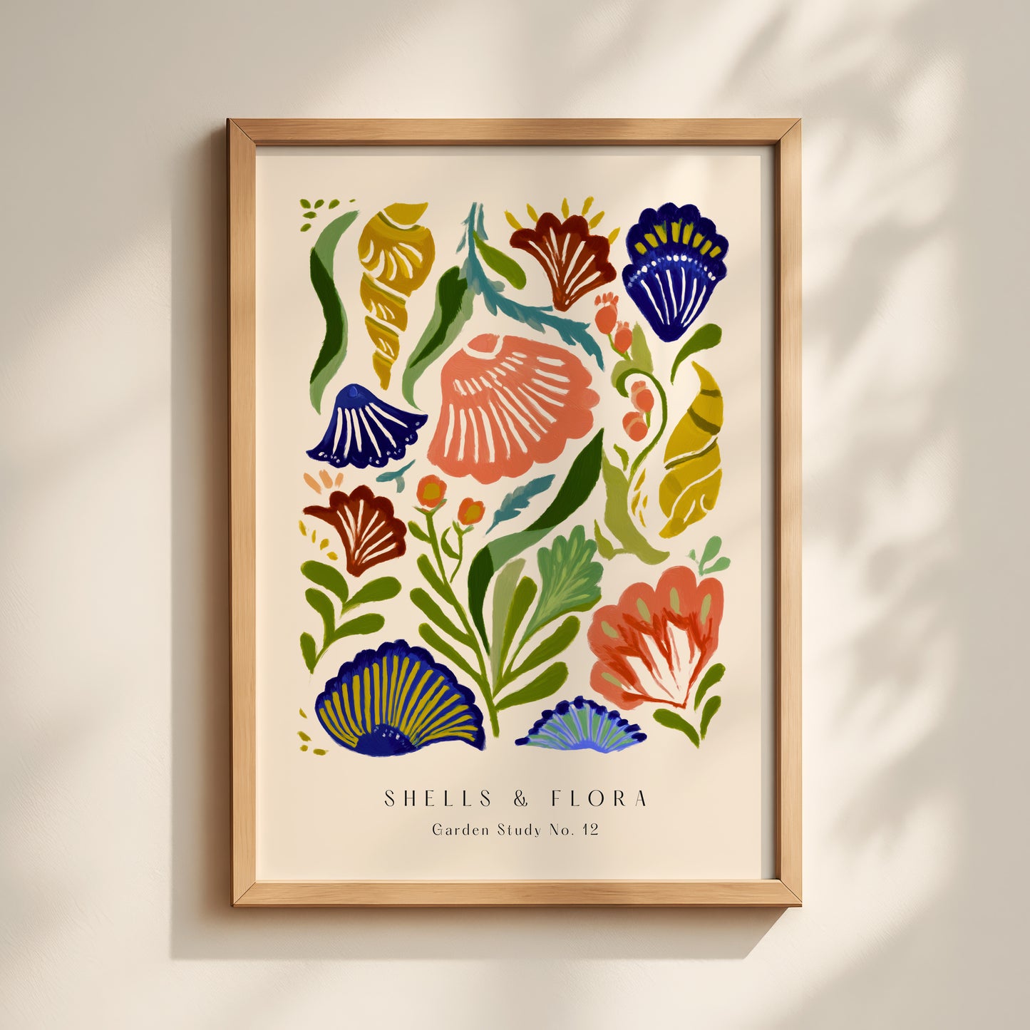 Shells & Flora Botanical Abstract Print