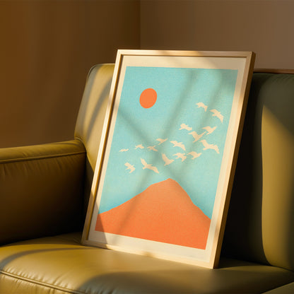 Minimalist Birds in Flight Poster