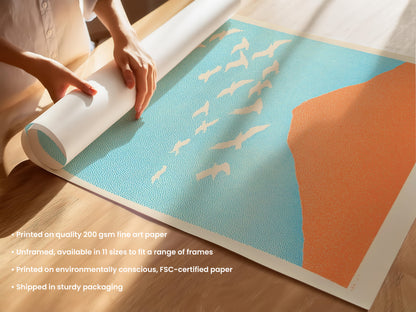 Minimalist Birds in Flight Poster