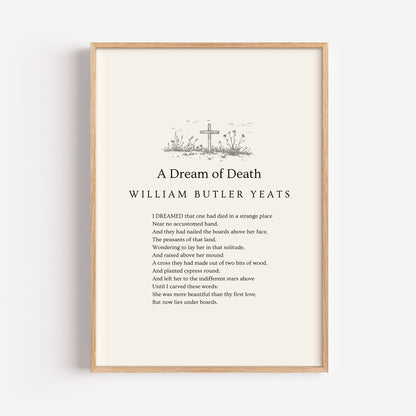 W.B. Yeats Poem Print - "A Dream Of Death"