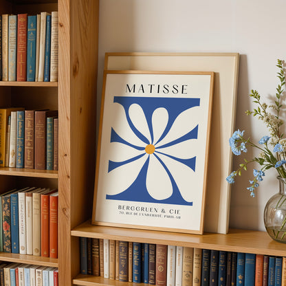 Blue Matisse Floral Print