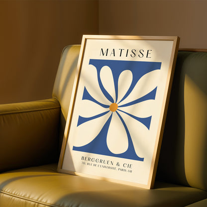 Blue Matisse Floral Print
