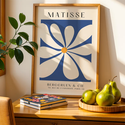 Blue Matisse Floral Print