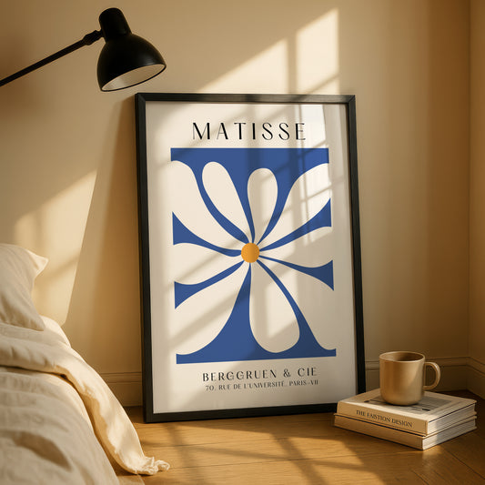 Blue Matisse Floral Print