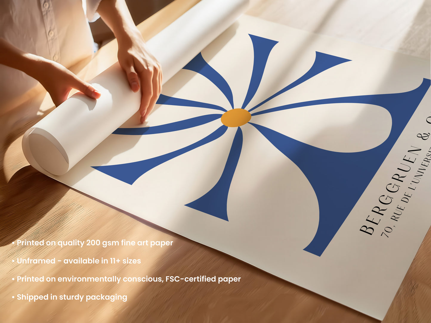 Blue Matisse Floral Print