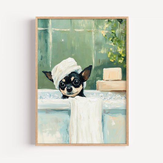 Chihuahua Bathtub Print