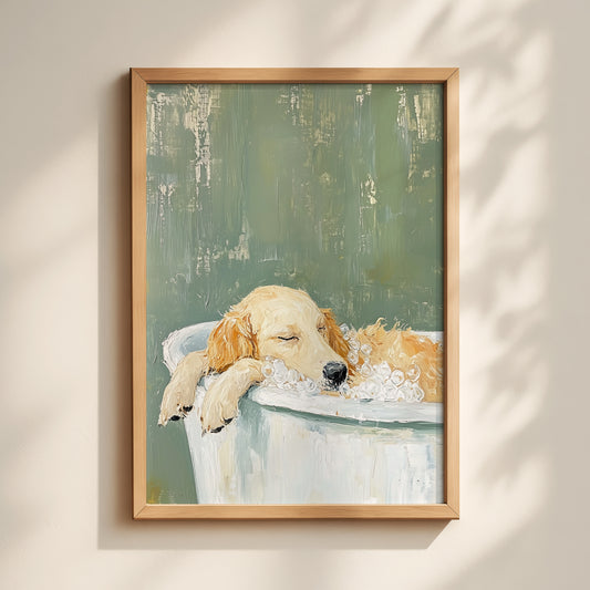 Golden Retriever Bathroom Print