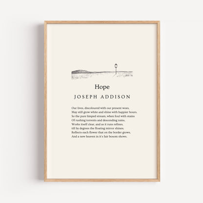 Joseph Addison Poem Print - "Hope"