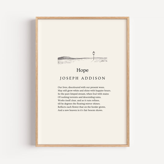 Joseph Addison Poem Print - "Hope"