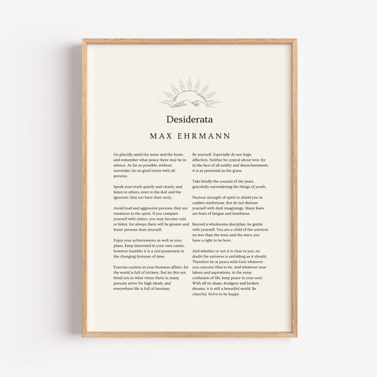 M. Ehrmann Desiderata Poem Print