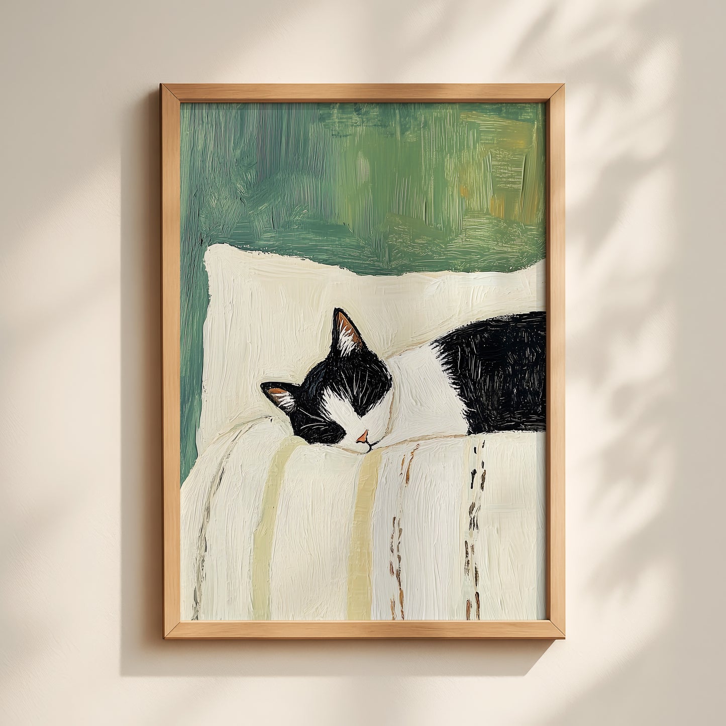 Sleeping Tuxedo Cat Print