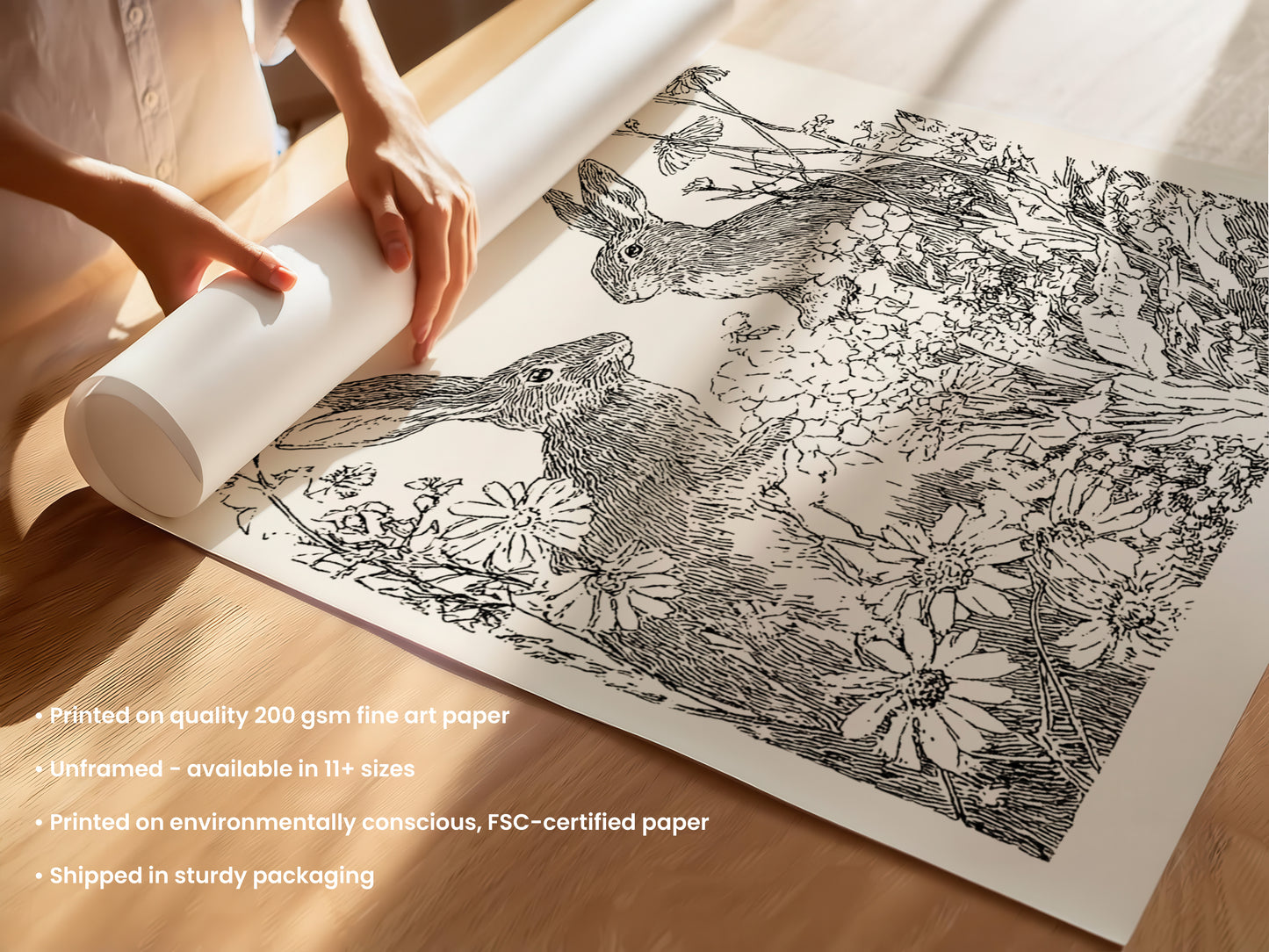 Woodland Bunny Storybook Print