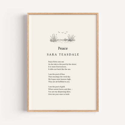 Sara Teasdale Poem Print - "Peace"