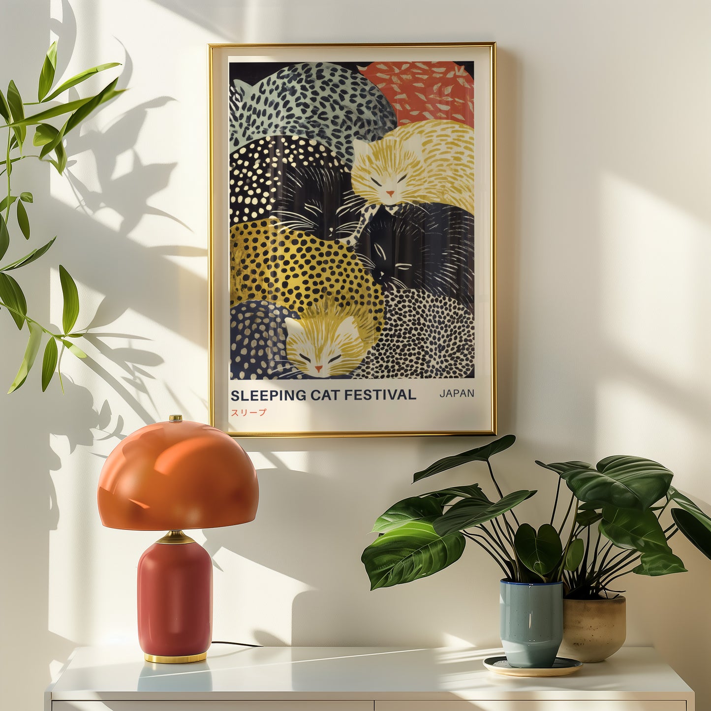 Sleeping Cat Japanese Print