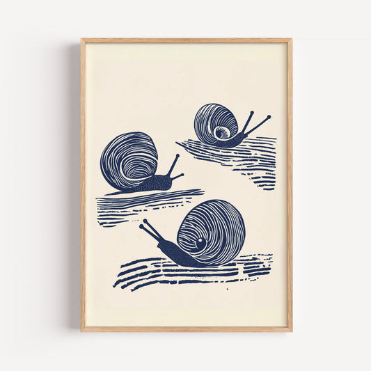 Blue Snail Print