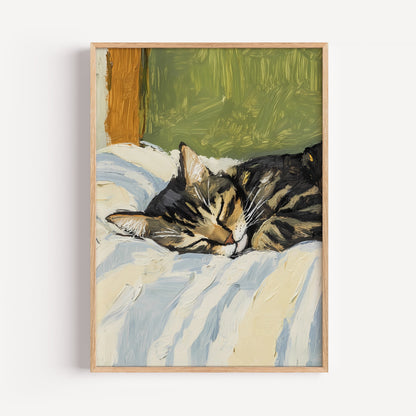 Sleeping Tabby Cat Print