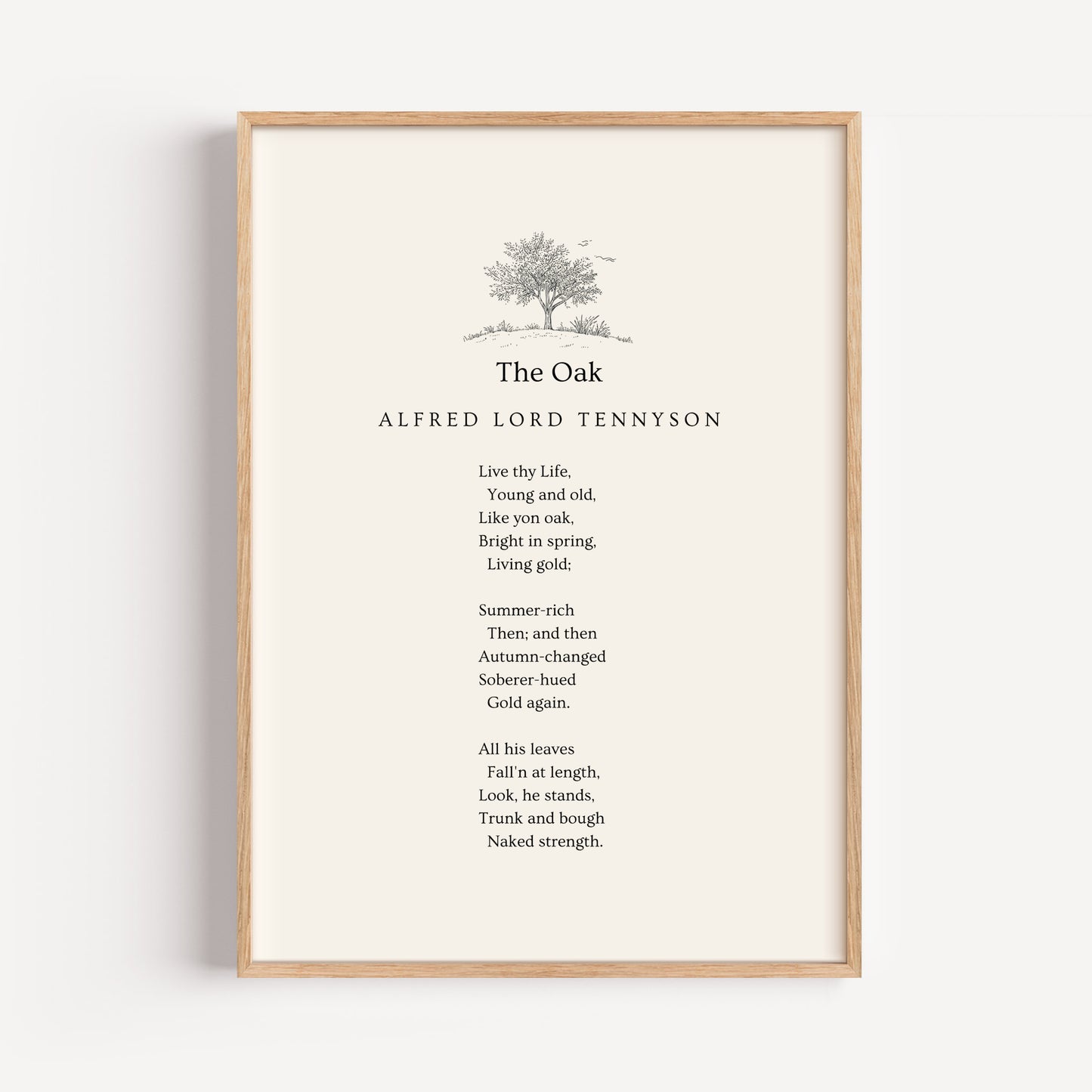 Alfred Lord Tennyson Poem Print - "The Oak"
