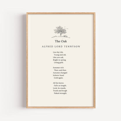 Alfred Lord Tennyson Poem Print - "The Oak"