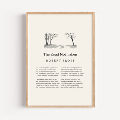 Robert Frost Poem Print - "The Road Not Taken"
