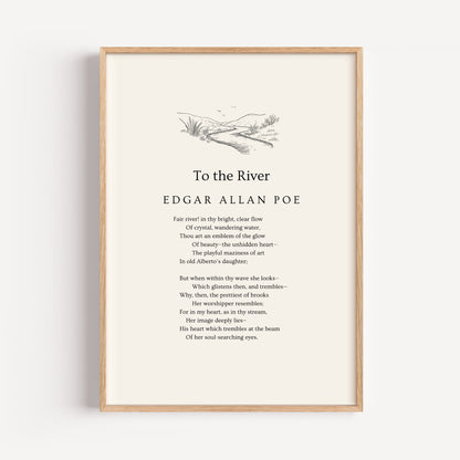 Egdar Allan Poe Poem Print - "To The River"