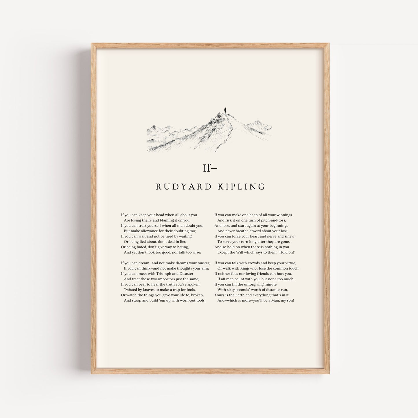 Rudard Kipling Poem Print - "If—"
