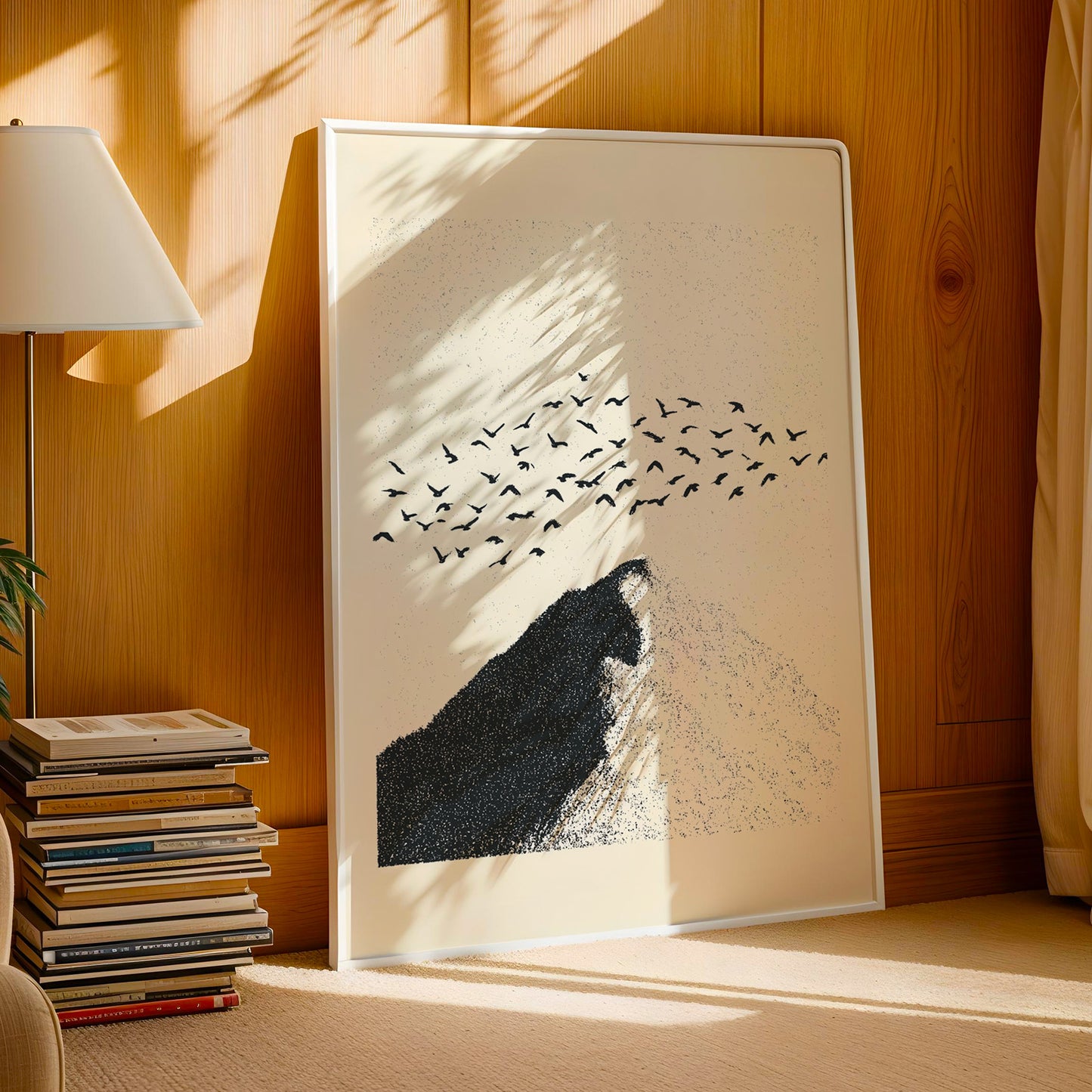 Minimal Mountain Birds Print