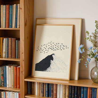 Minimal Mountain Birds Print