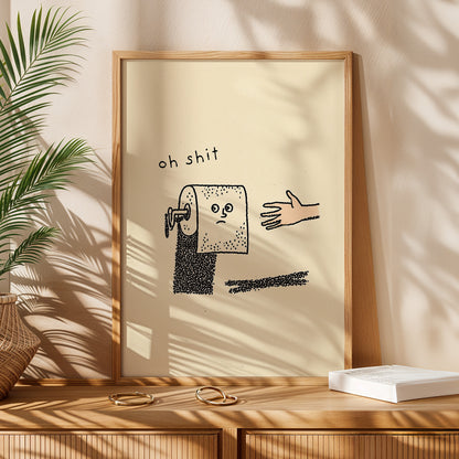 Funny Toilet Roll Print - "Oh Sh*t"