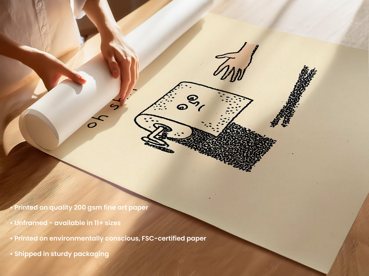 Funny Toilet Roll Print - "Oh Sh*t"
