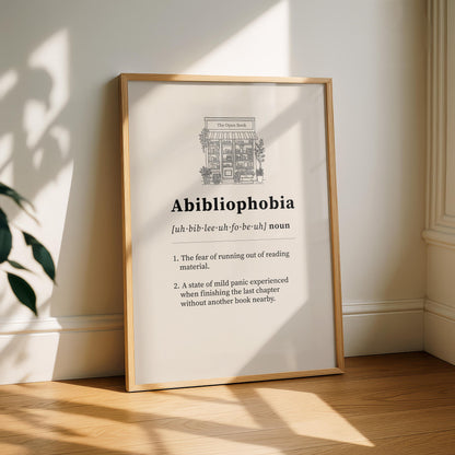 Abibliophobia Definition Print