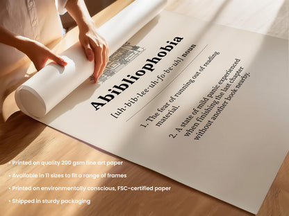 Abibliophobia Definition Print