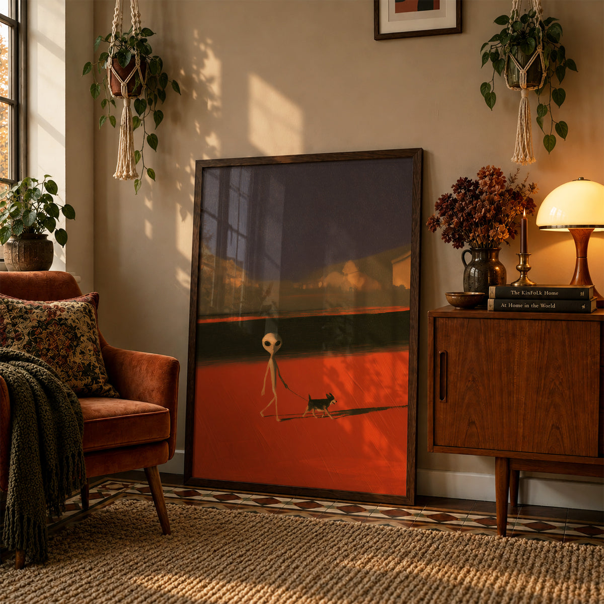 Alien Dog Walk Print Living Room 18 (autumnal).jpg