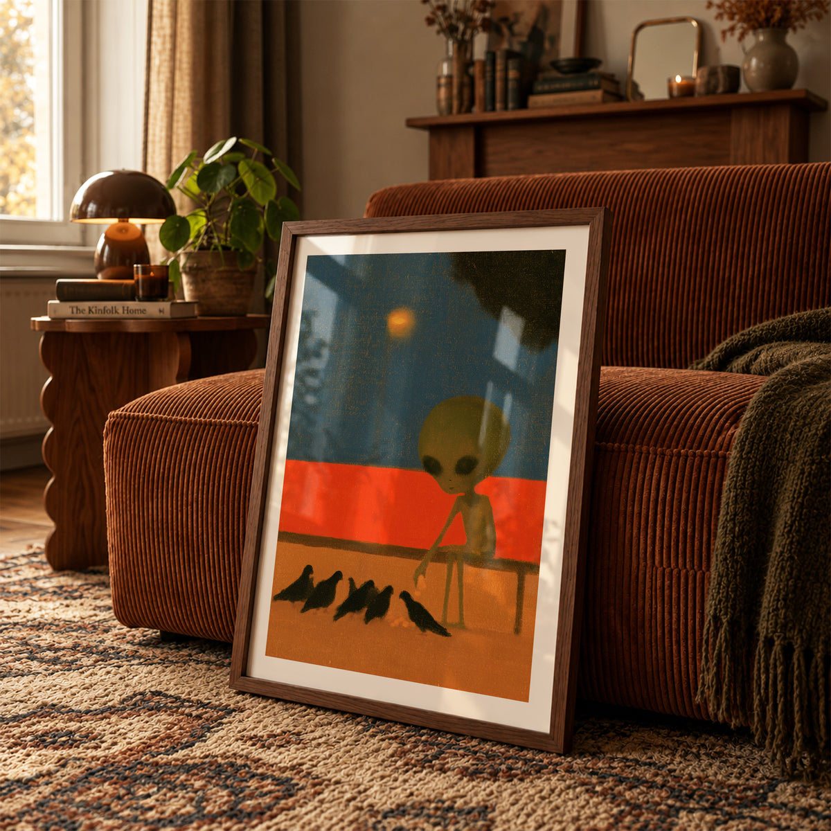 Alien Feeding Pigeons Print Living Room 13 (autumnal).jpg