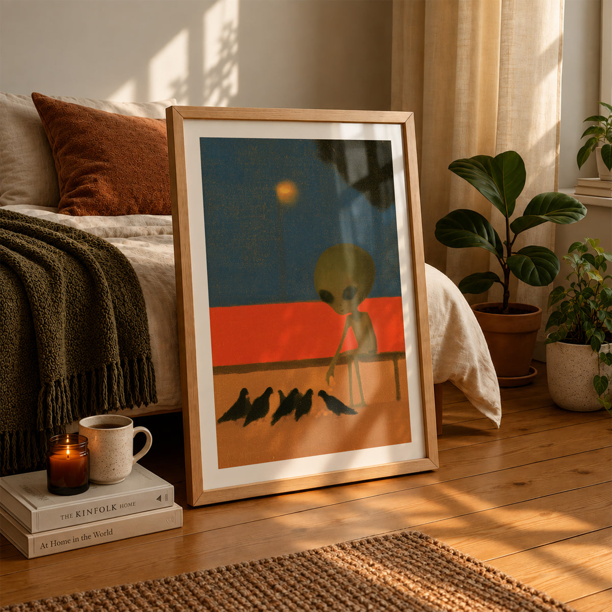 Alien Feeding Pigeons Print Living Room 23 (autumnal).jpg