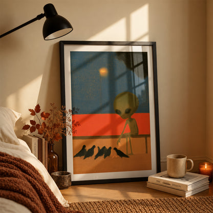 Alien Feeding Pigeons Print Living Room 24 (autumnal).jpg