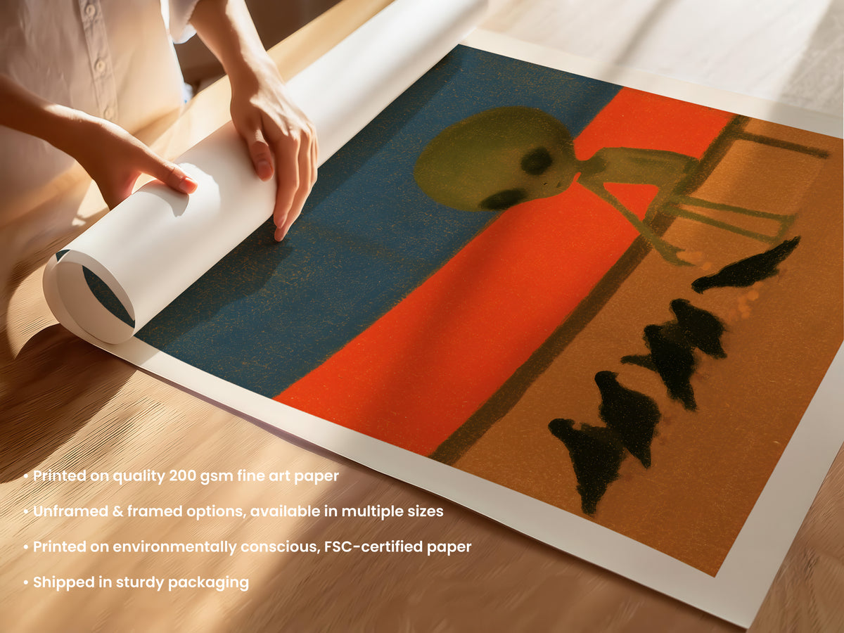 Alien Feeding Pigeons Print Unframed (UF & F).jpg