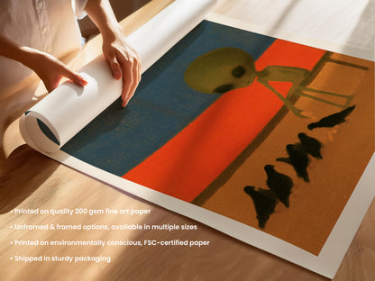 Alien Feeding Pigeons Print Unframed (UF & F).jpg