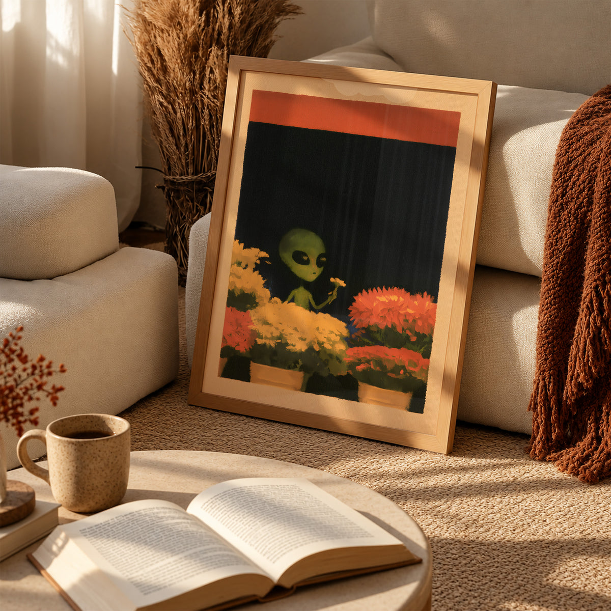 Alien Flower Stall Print Living Room 2 (autumnal).jpg