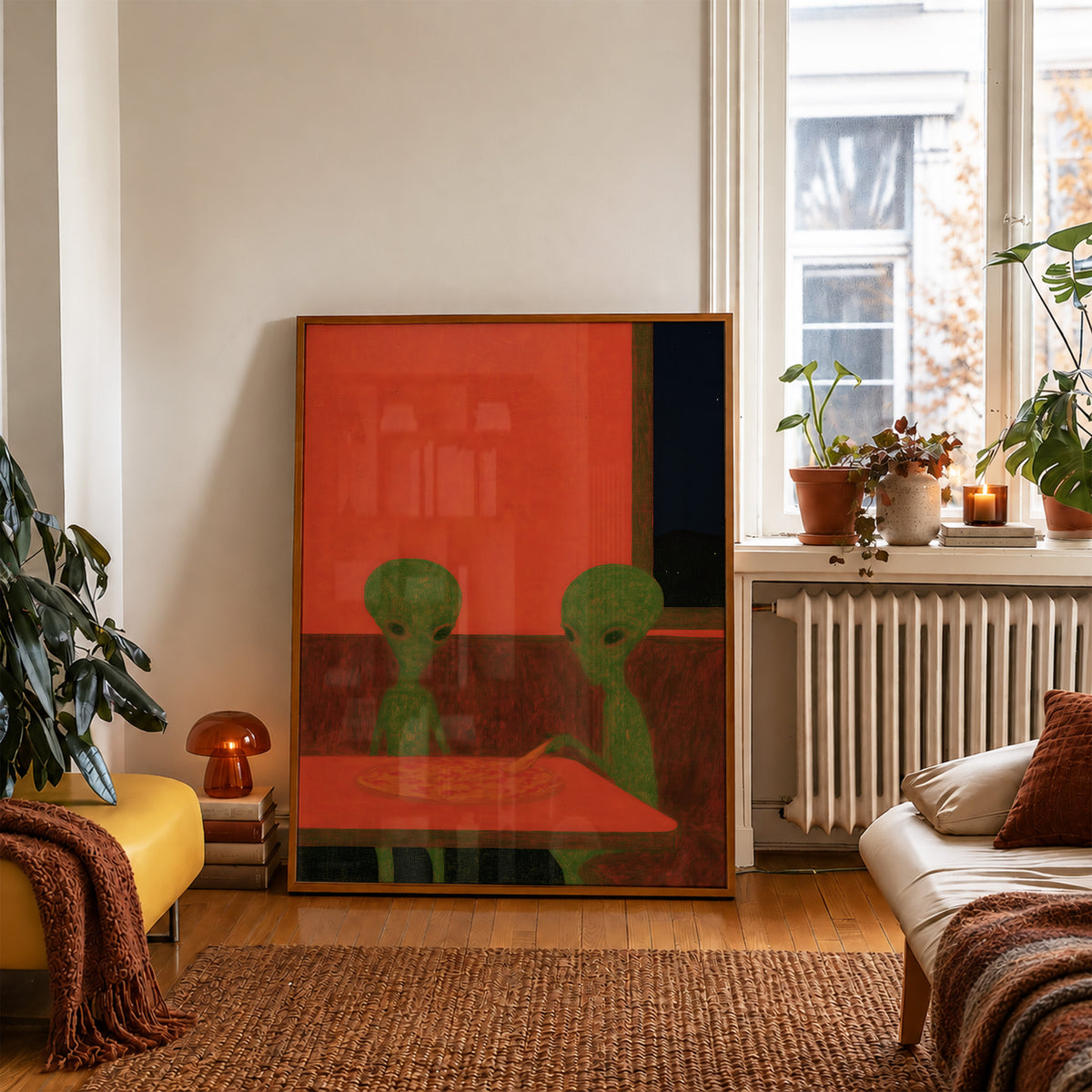 Alien Pizza Night Print Living Room 4 (autumnal).jpg
