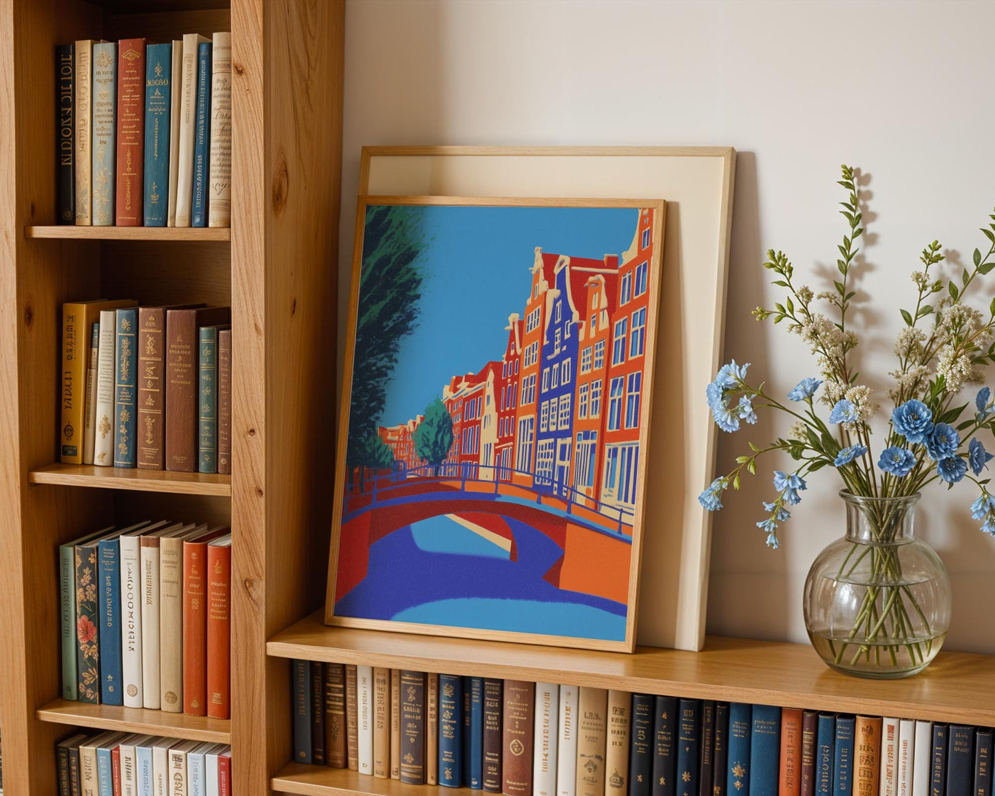 Amsterdam Canal Print – Travel Poster, Amsterdam Wall Art, Netherlands Poster, Amsterdam Houses, Holland Print, Architecture Art 15 x 20 cm / 6 x 8″ (roughly A5)