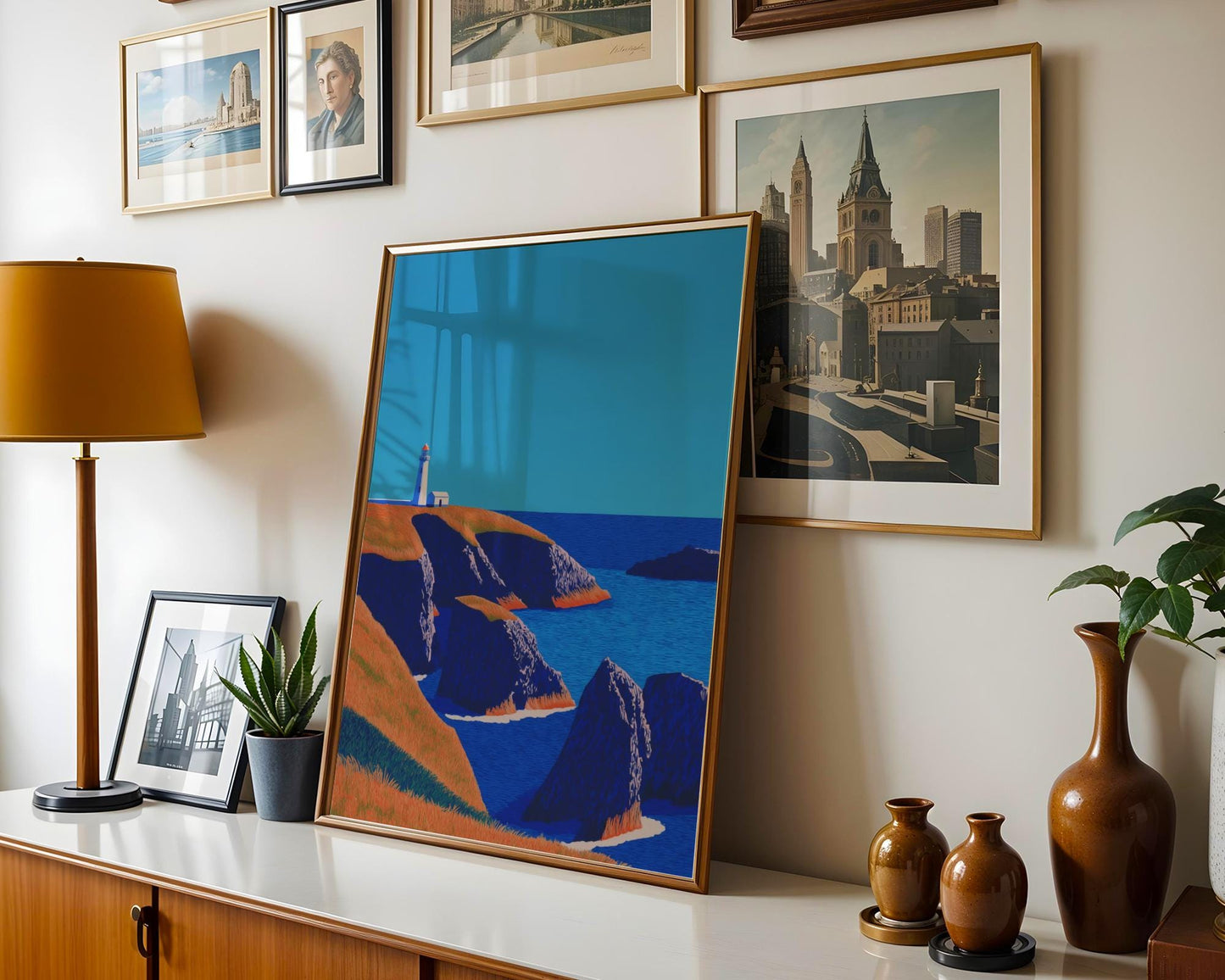 Anglesey Print – Lighthouse Wall Art, Wales Travel Poster, North Wales Decor, Llanddwyn Island Illustration, Coastal Home Print 15 x 20 cm / 6 x 8″ (roughly A5)