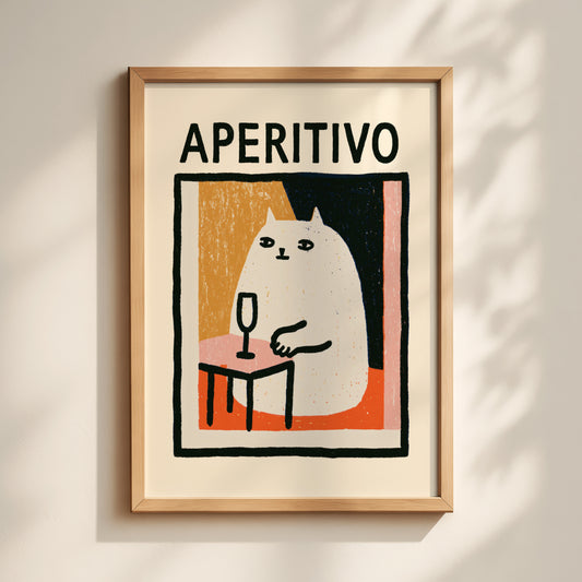 Aperitivo Cat Print