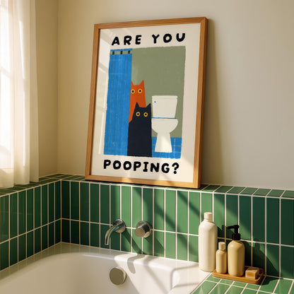 Are You Pooping? Cat Print