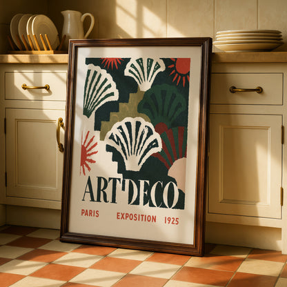 Art Deco Paris Exposition Print — Dark Green