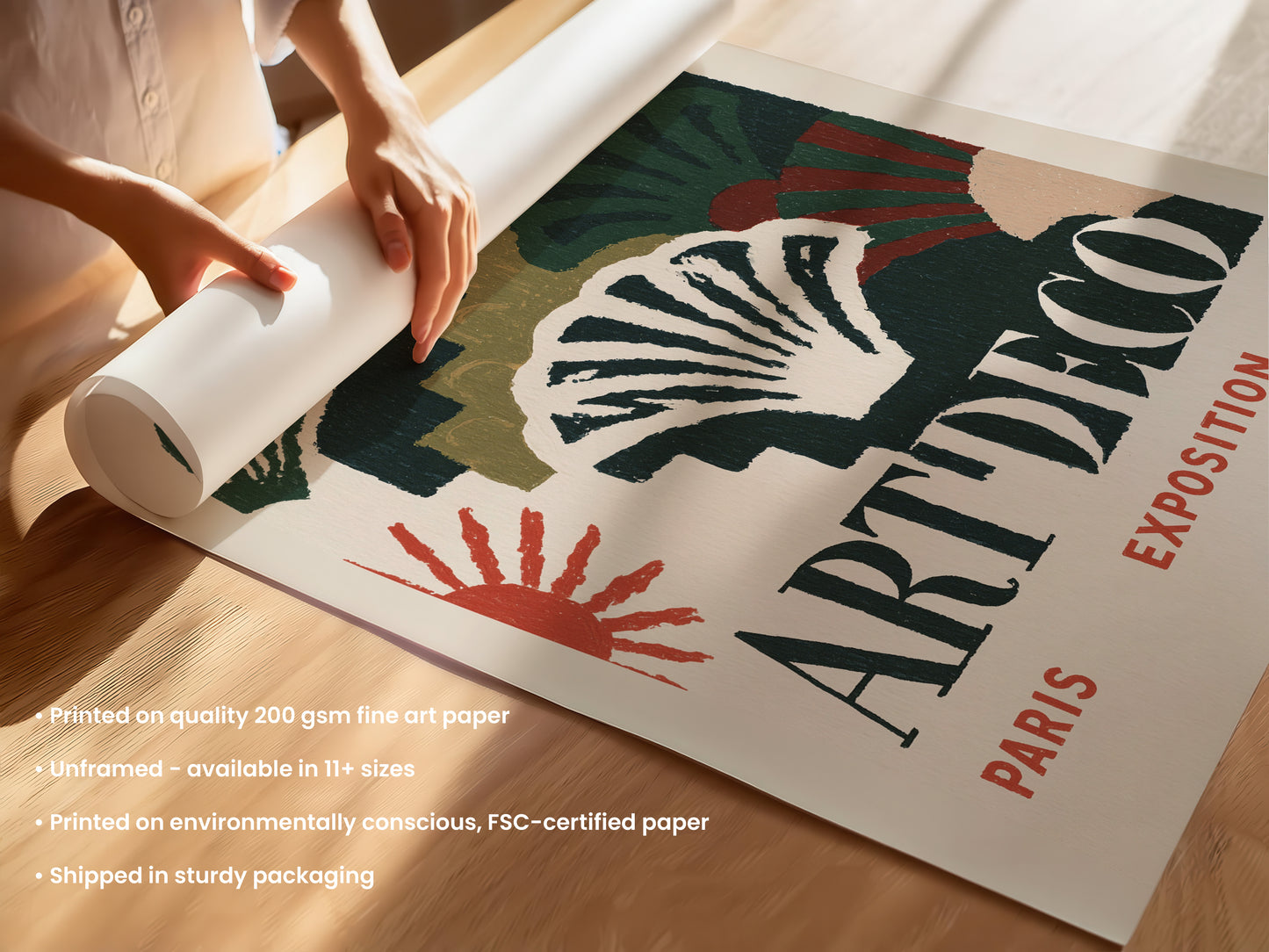 Art Deco Paris Exposition Print — Dark Green