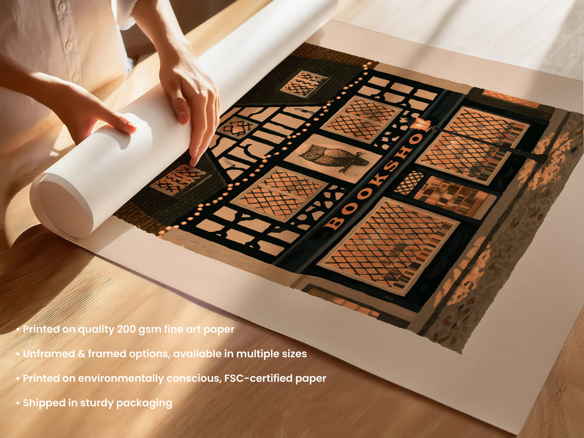 Autumn Bookshop Print Unframed (UF & F).jpg
