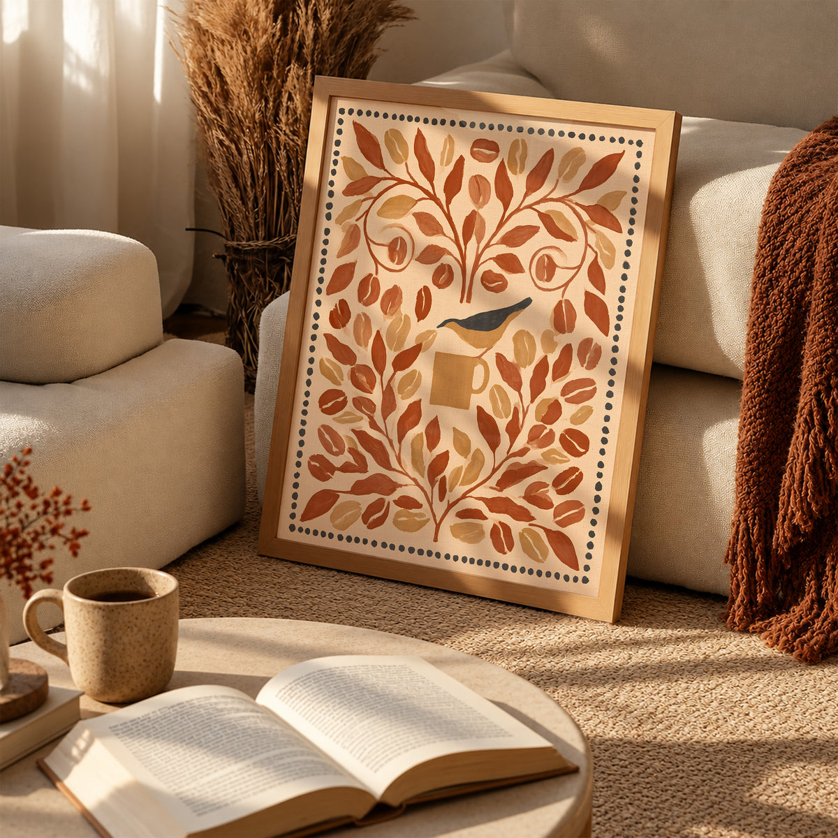 Autumn Coffee Folk Print Living Room 2 (autumnal).jpg
