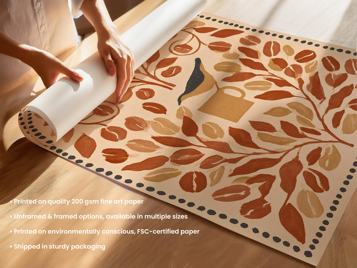 Autumn Coffee Folk Print Unframed (UF & F).jpg