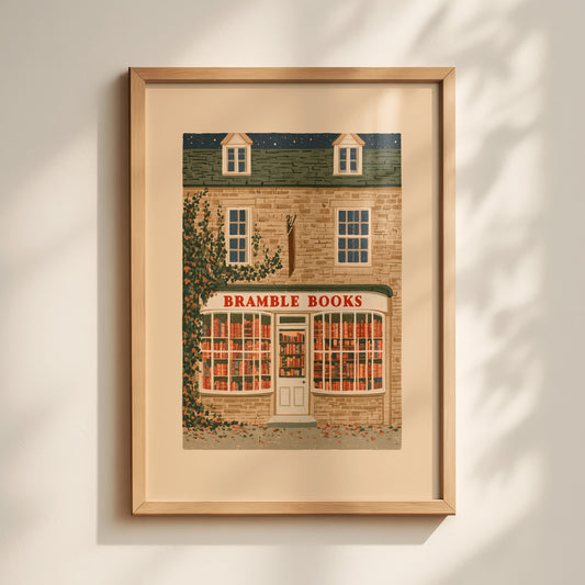 Autumn Cottage Bookshop Print MASTER-portrait.jpg