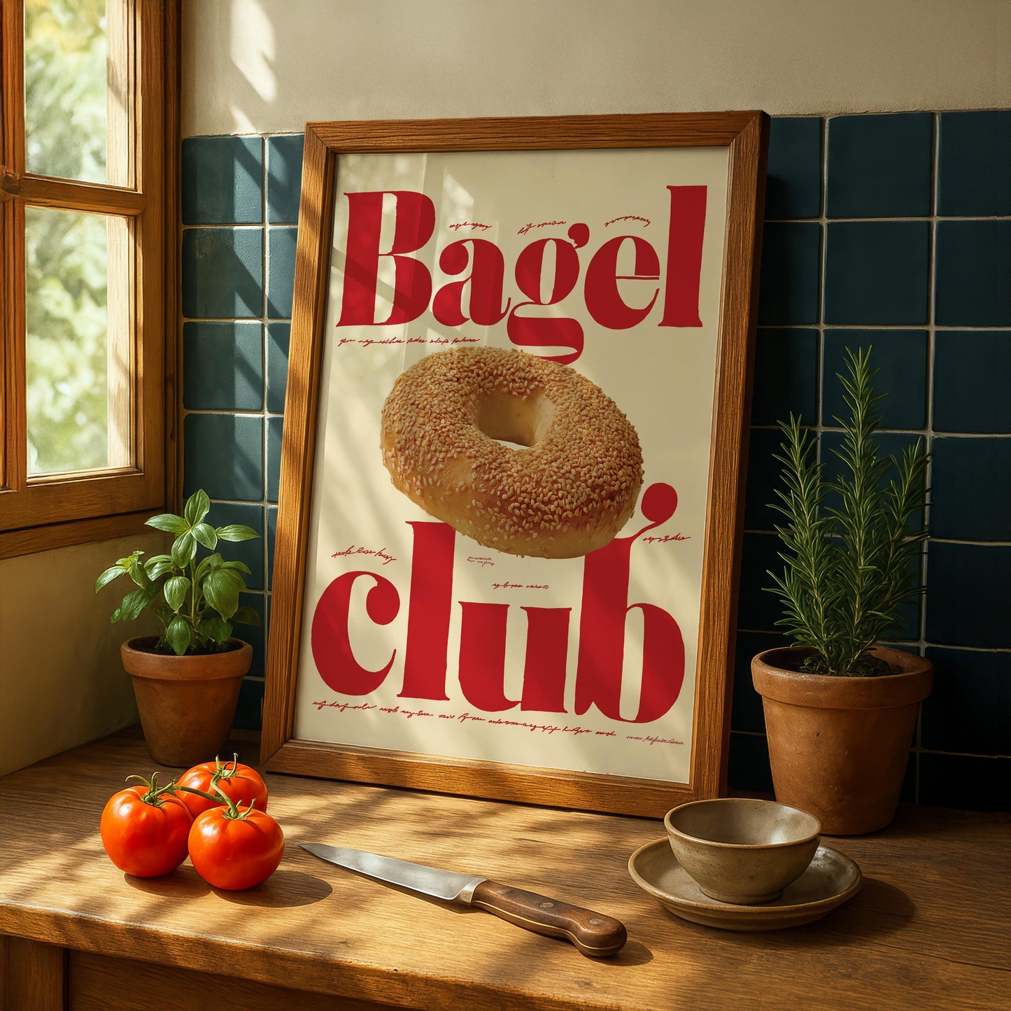 Bagel Club Kitchen Print